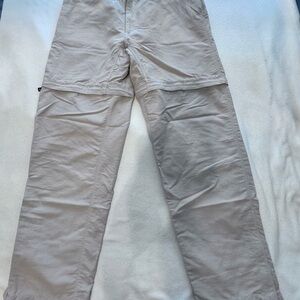 The North Face Women’s Beige Pants Zip Off to Shorts. Quick Dry
